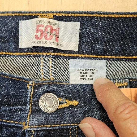 Levi 501 Red Label Straight Leg Button Fly Cotton Heavy Startched Jeans Sz 34x34 - Picture 7 of 8